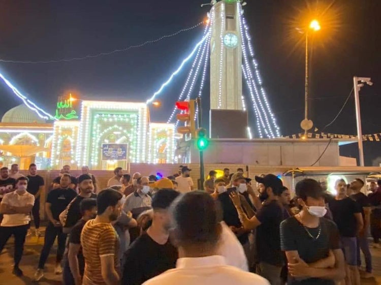 احتجاجات اهالي الاعظمية ضد حظر التجوال